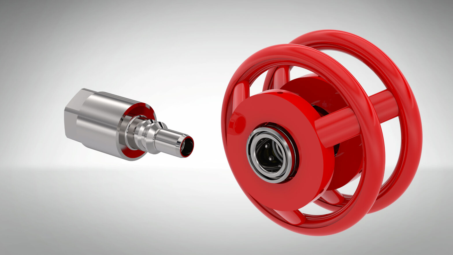 WALTHER-PRÄZISION Heißdampf-Kupplung mit roten Ringgriffen - Made in Germany